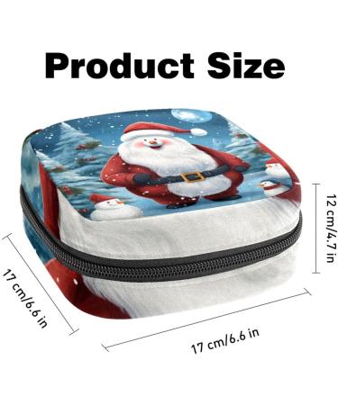 Muoooum Merry Christmas Santa Claus Portable Period Bag for Women & Teens - Menstrual Cup & Pad Holder Color 4 4.7x6.6x6.6 in - Buy Online on GoSupps.com