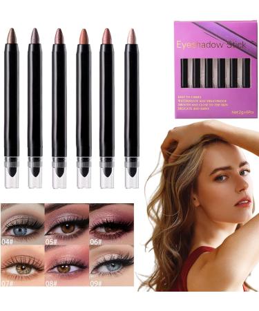 Nybhyjka Shimmer Stick Eyeshadow Shimmer Eyeshadow Stick Shimmer Pencil Eyeshadow Applicator 6 ColorsShimmer Smudgeproof Eyeshadow Stick Eye Brightener Pencil for Women - Buy Online on GoSupps.com