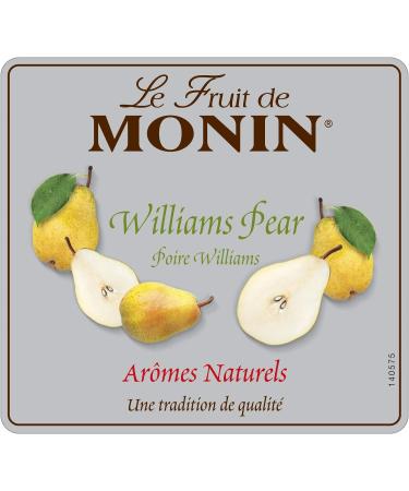 MONIN Pear Williams Fruit Mix Puree 1L - Vegan-Friendly 100% Natural for Cocktails, Smoothies, and Mocktails - Buy Online on GoSupps.com
