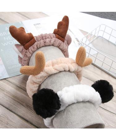 Amapower Coral Fleece Face Wash Headband for Women - Durable Spa Headband for Makeup, Shower, Yoga, Bath - Soft Apple Head Design - White - Buy Online on GoSupps.com