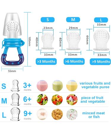 Wendergo Baby Fruit Feeder Pacifier Set - Silicone Food Feeder for Teething, Infants, and Toddlers - 3 Sizes Teething Toy in Appetite-Stimulating Colors - Buy Online on GoSupps.com