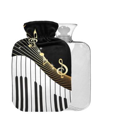 Hot water bottle with musical instruments with cover 1 liter small hot water bag for pain relief bed hand and feet without BAP-free