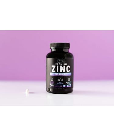 Zinc Picolinate 50mg Immune System Support | Growth Booster | 180 Capsules (6-Month Supply) - Zinc 50mg Supplements for Adults - Buy Online on GoSupps.com