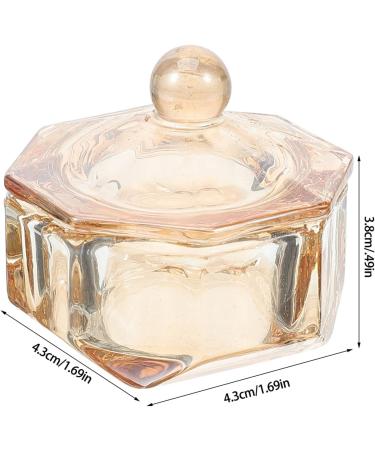 Ipetboom Glass Nail Art Dappen Dish Nail Liquid Powder Bowl Monomer Holder with Lid for Manicure Nail Art Tools - Buy Online on GoSupps.com