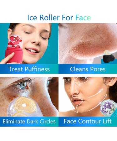 PASNOWFU Ice Cube Face Roller - Brighten Skin, Tighten & De-Puff Eyes, Cryotherapy Treatment - Pink, 2.6x2.1x4.9 Inch - Buy Online on GoSupps.com