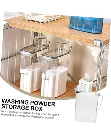 KOMBIUDA 4pcs Laundry Storage Box Bucket for Soap Tide Laundry Liquid Lotion Plastic Transparent - Buy Online on GoSupps.com