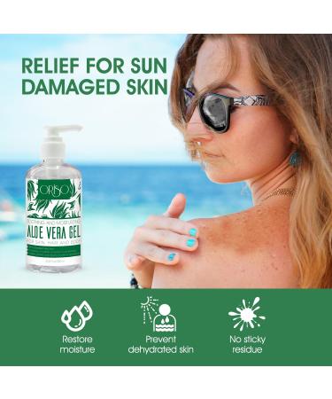 Buy Aloe Vera Gel - Cold Pressed Sunburn Relief & Moisturizer for Face Hair & Body - 10 Fl Oz - Soothes Bug Bites & Small Cuts | International Shipping - Buy Online on GoSupps.com