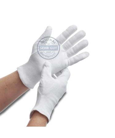 Darben cotton gloves soft 1 pair -l dermatest: very good 100% cotton jersey gloves fabric gloves for hand masks perfect fit white L - 1 pair