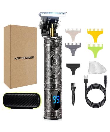 LURNOFY Cordless Hair Trimmer for Men - Professional Electric Clippers for Close Cutting - Rechargeable T-Blade Beard Trimmer in Silver - Buy Online on GoSupps.com