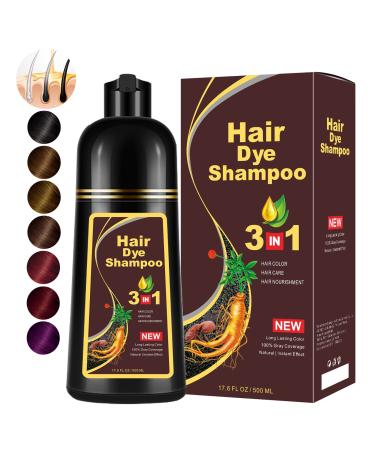 Instant Coffee Hair Dye Shampoo for Gray Hair 3 in 1  Natural Hair Color Shampoo for Women Men Brown Colors in 10-15 mins  100% Coverage Herbal Ingredients Long Lating Brown Hair Dye 16.9 Fl Oz (Coffee)