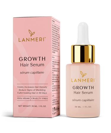Lanmeri Vegan Hair Growth Serum - Natural Treatment for Hair Loss - Fuller, Thicker Hair in 90 Days - For Women & Men - Buy Online on GoSupps.com