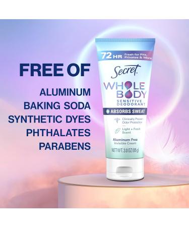 Secret Whole Body Deodorant Dry Feel Cream + Absorbs Sweat for Women Light & Fresh Scent Aluminum Free Deodorant 72 HR Odor Protection 3.0 oz - Buy Online on GoSupps.com