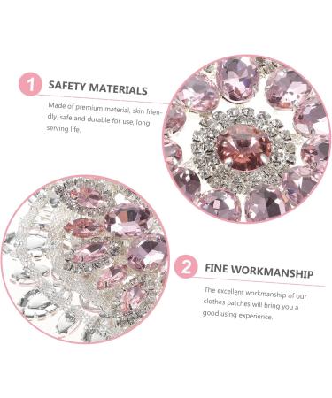 Abaodam Hot Glue Bottom Cloth Sticker Silver Jacket Outfit Heart Patch Clothing Patch Crystal Code Chain Pink 1X10.8X10.8CM - Buy Online on GoSupps.com