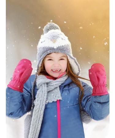 3 Pairs Waterproof Warm Lined Snow Mittens for Kids Toddler Boys Girls - Pink, Light Blue, Rose Red - 3-6 Years - Buy Online on GoSupps.com