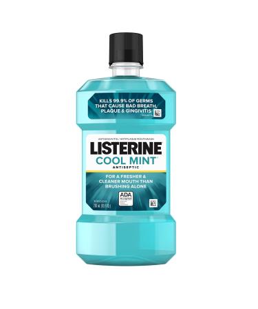 Listerine Cool Mint Antiseptic Oral Care Mouthwash to Kill 99% of Germs That Cause Bad Breath  Plaque and Gingivitis  ADA-Accepted  8.5 Fl Oz 8.5 Fl Oz (Pack of 1)