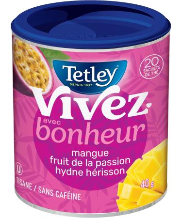 Tetley Live Happy Mango Passionfruit Herbal Tea - 20 Tea Bags 40 Grams Naturally Caffeine Free Happy Herbal Tea - Buy Online on GoSupps.com