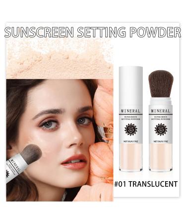 Buy Sunscreen Setting Powder SPF 35 - Mineral Brush Powder for Oil Control & Natural Matte Finish - Lightweight & Breathable - Perfect for All Skin Types - Buy Online on GoSupps.com