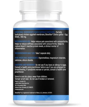 miNATURALS NEM Natural Eggshell Membrane Pills | Rapid Joint Pain Relief Supplements OVAFLEXjoint with BiovaFlex 60 ct. | Fast Arthritis Pain Relief | Starts working in 5 Days - Buy Online on GoSupps.com