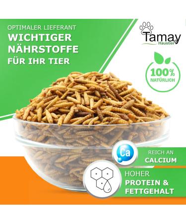 Buy Tamy Soldier Flying Larvae Dried 2kg - Premium Bird Fish Turtle & Reptile Feed | High Protein Black Soldier Fly Nutrients - Buy Online on GoSupps.com
