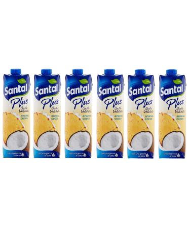 Santal Parmalat Plus Fruit Juice Pineapple and Coconut Fruit juice with a drop of milk Velvety flavor Refreshing drink Tetrapack 1000 ml
