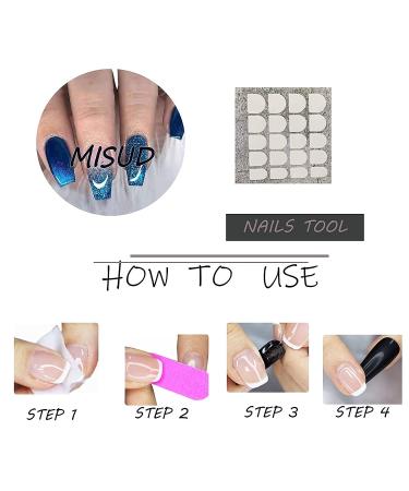 Blue Gradient Glitter Fake Nails | MISUD Medium Coffin Press-On Nails (24pcs) - StyleA-01 - Buy Online on GoSupps.com