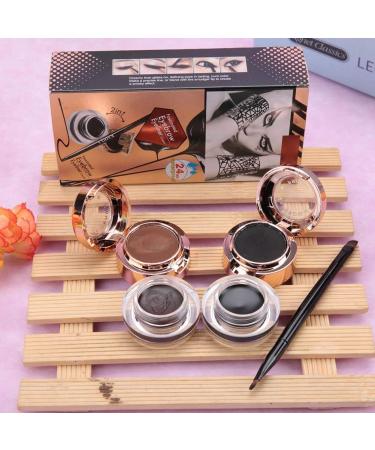 2 in 1 Waterproof Eyebrow Pencil & Eyeliner - Durable Smoky Eyes Makeup Tool - Brown & Black - Buy Online on GoSupps.com