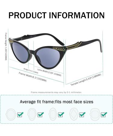 Eyekepper Cateyes Women s Full Tinted Reading Glasses - Gray Lens 1.75 | Stylish Sunshine Readers for International Shipping - Buy Online on GoSupps.com