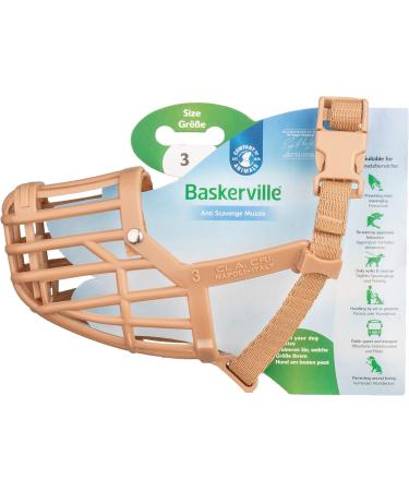 Baskerville Anti-Poison Bait Muzzle for Dogs - Size 3 | Comfortable Safe & Secure Fit for Small Dogs with Long Snouts - Buy Online on GoSupps.com