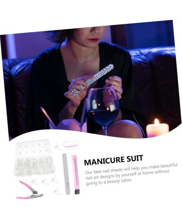 minkissy 2 Boxes Nail Art Box Nail Kits Fingernail File Clear Stiletto Nails Nail File Buffer Artificial False Nails Manicure Kit Manicure Accessories Fake Nail Stickers Plastic Boxed - Buy Online on GoSupps.com