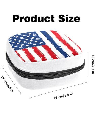 American Flag Color Sanitary Napkin Storage Bag - Period Tampon Makeup Pad Pouch - Buy Online on GoSupps.com