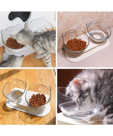 Double Elevated Cat Bowls with 15 Tilted Design - Neck Guard Stand for Cats or Small Dogs - Buy Online on GoSupps.com