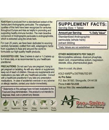 Kold Kare Daily Immune Health Function 40 Count Pack of 2 - Effective Against Cold Sinus Allergy Symptoms | Non-Habit Forming | No Side Effects - Buy Online on GoSupps.com