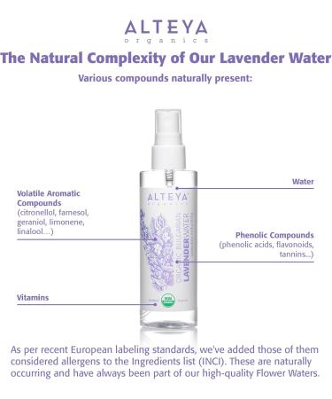Alteya Organic Lavender Water Spray 100ml - Pure Lavender Hydrolat - No additives - No Artificial Ingredients - USDA Certified Organic - Face Toner Condition Hair - Cleance Sooth Balance Hydrate - Buy Online on GoSupps.com