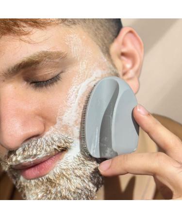 Yeadmal Silicone Facial Cleaning Brush | 2-Part Face Scrubber for Men & Women | Soft Face Brush (White & Gray) - Best for Radiant Skin - Buy Online on GoSupps.com