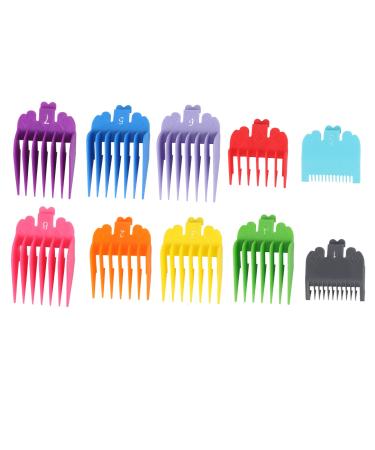 Harapu 10 Pcs Colorful Professional Hair Clipper Combs Guides 1/16” to 1”,Attachment Guide Combs Replacement Guards Set for Wahl Clippers/Trimmers