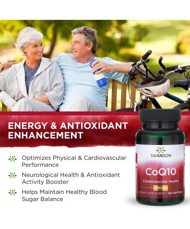 Swanson CoQ10 - Premium Coenzyme Q10 Supplement (100mg 100 Softgels 2 Pack) | Supports Heart Health & Energy Production - Buy Internationally - Buy Online on GoSupps.com