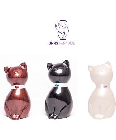 Duchess Cat Urn With Pearl Neckless Pet Urns For Cats Ashes Pet Cremation Urn For Cat Memorial Decorative Handmade Pet Remembrance Gift Cat Memory Of His Pet Black - Buy Online on GoSupps.com