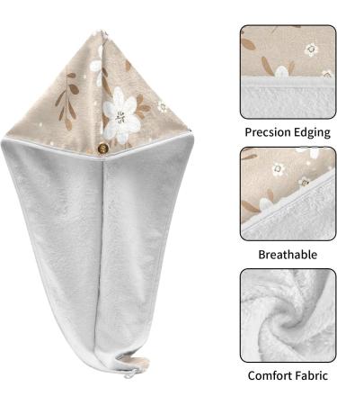 Flower Hair Towel 2 Pack - Super Absorbent Quick Dry Hair Turbans for Women & Girls | Ideal Hair Drying Solution - Buy Online on GoSupps.com