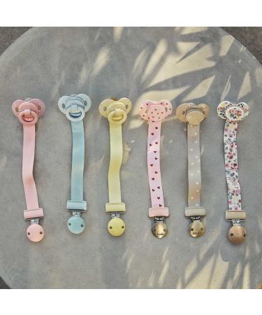 Elodie Details Pacifier Chain 2 Pack - Scandinavian Design for Baby Boys & Girls | Fabric & Wood Clip | Universal Silicone Ring | Autumn Rose & Candy Pink - Buy Online on GoSupps.com