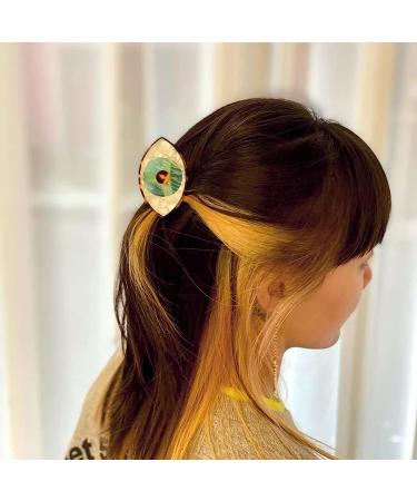 YOSOMK 3 Retro Blue Eye Hair Claw Clips - Unique Design Non-slip Small Hair Clips for Women - Stitching Color Hair Accessories for Thick and Thin Hair - Buy Online on GoSupps.com
