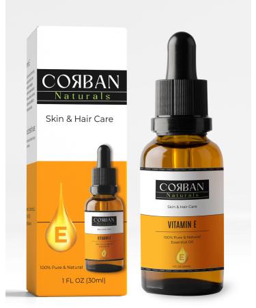100% Pure Organic Vitamin E Oil for Skin Moisturizing Face Hair Nails - 30 000 IU - 1 Fl Oz | Reduce Wrinkles Lines Oil for Glow