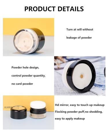 Reusable Travel Size Empty Bottle for Dry Shampoo Powder - 1 oz Black with Powder Sponge Applicator & Mirror | Eco-Friendly & Refillable - Buy Online on GoSupps.com