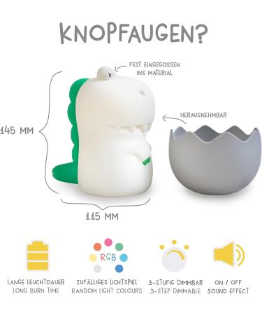 Megalight LED Nachlicht f r Kinder | Dimmbares Touch-Nachtlicht & Spielzeug | RGB Farbwechsel | USB-Nachtlampe mit Soundeffekt | Diggy Dino - Buy Online on GoSupps.com