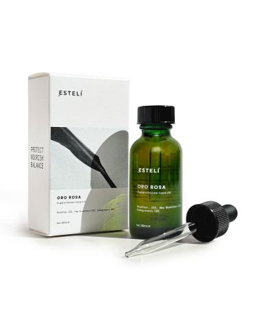 ESTEL Oro Rosa Supercriticals Face Oil Antioxidant-Rich Botanical Blend with Rosehip Sea Buckthorn & Golden Jojoba Oil Fast-Absorbing Hydrating & Firming Facial Essence Vegan & Clean