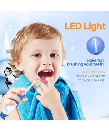 SEAGO Toddler Electric Toothbrush - Smart Timer Suction Base & 4 Brush Heads for Ages 0-3 | Baby Toothbrush Navy-C - Buy Online on GoSupps.com