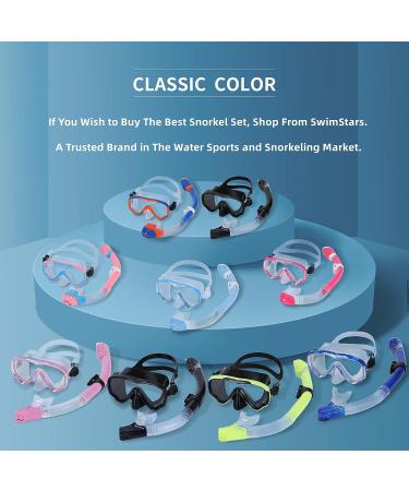 SwimStars Snorkel Set for Adults & Kids - Anti-Fog Mask with Adjustable Strap and Purge Valve Snorkel - Ideal for Snorkeling & Swimming - Adult Blue - Buy Online on GoSupps.com