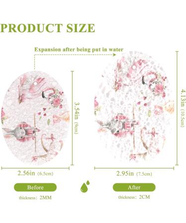 3-Pack Cleaning Kitchen Sponges Oval Cute Animal Pink Kitchen Cellulose Dishwashing Wood Pulp Cotton - Buy Online on GoSupps.com