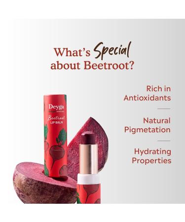 De..yga. Beetroot Lip Balm | Tinted Lip Care | For Dry & Chapped Lips | For Pigmented Lips | For Women & Men (Pack of 1 Stick Lip Balm) - Buy Online on GoSupps.com