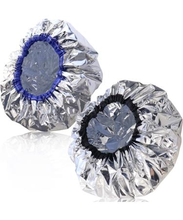 TCOTBE 2 pieces conditioning caps made of aluminum foil  thickened shower caps for hot oil treatment  reusable hair processing caps for home and salon use  hair dyeing and hot oil treatment tools - Buy Online on GoSupps.com