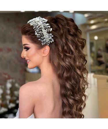 WONRLUA Pearl Bridal Headband - Rhinestone Wedding Hairpiece for Bride - Buy Online on GoSupps.com
